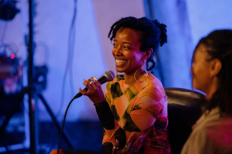 Jamila Woods at Listening Room Series event by earth sessions in los angeles