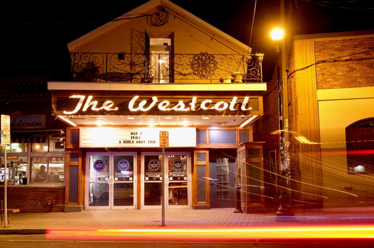 The Westcott Theater in Syracuse where Ekali performed and raised funds for local mental health org, ARISE.