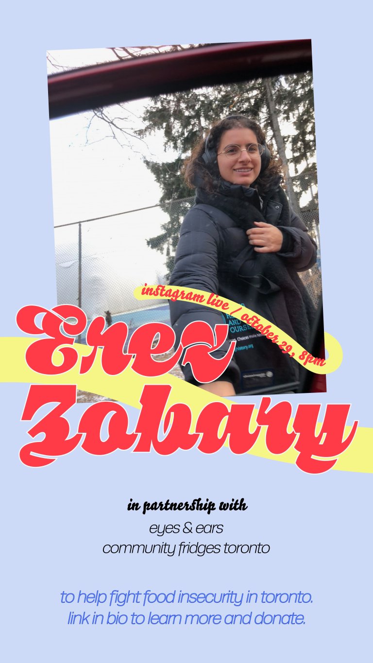 Erez Zobary announces Instagram Live concert in support of local initiative, Community Fridges Toronto.