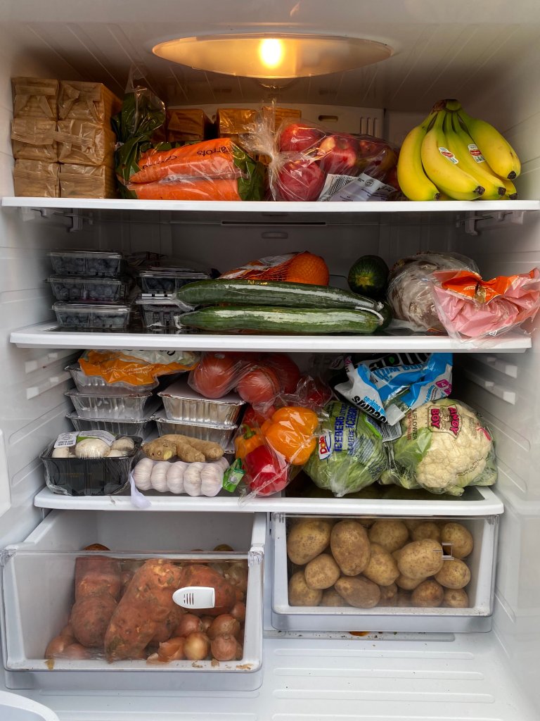 Community Fridge in Toronto filled with produce from Erez Zobary's partnership.
